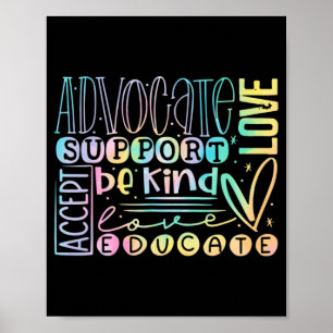 Poster Defensor do Amor Aceitar Ser Amável Autismo Awaren