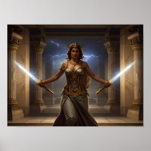 Poster Defensora da Democracia Lady Liberty Arte de Ficçã