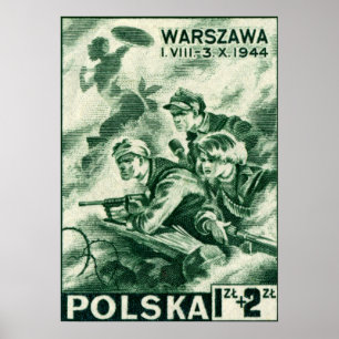 Poster Defensores de WWII de Varsóvia