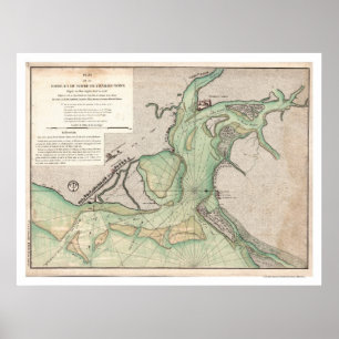 Poster Defesa de Charleston SC Map 1778