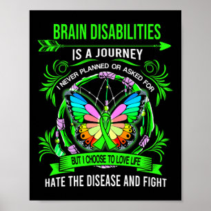 Poster Deficiência cerebral é uma jornada que nunca plane