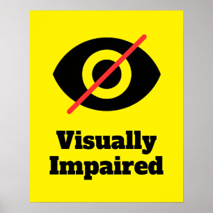 Poster Deficiente Visual Amarelo