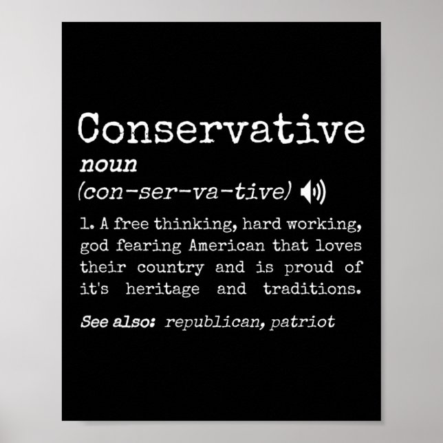 Poster Definição Conservadora Tradicional Engraçada Pro L (Frente)