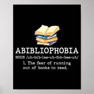 Poster definição de abibliophobia humorística leitura ver