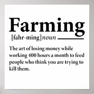 Poster Definição de Agricultura Fazendeiro Engraçado