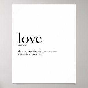 Poster definição de amor tipografia scandi moderna