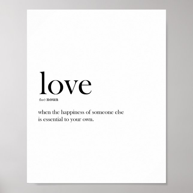 Poster definição de amor tipografia scandi moderna (Frente)