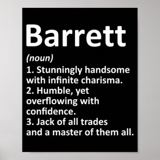 Poster Definição de Barrett Nome Personalizado Engraçado