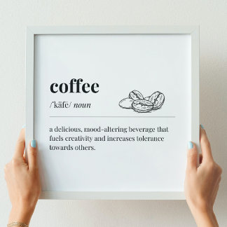 Poster Definição de café como bebida que altera o humor