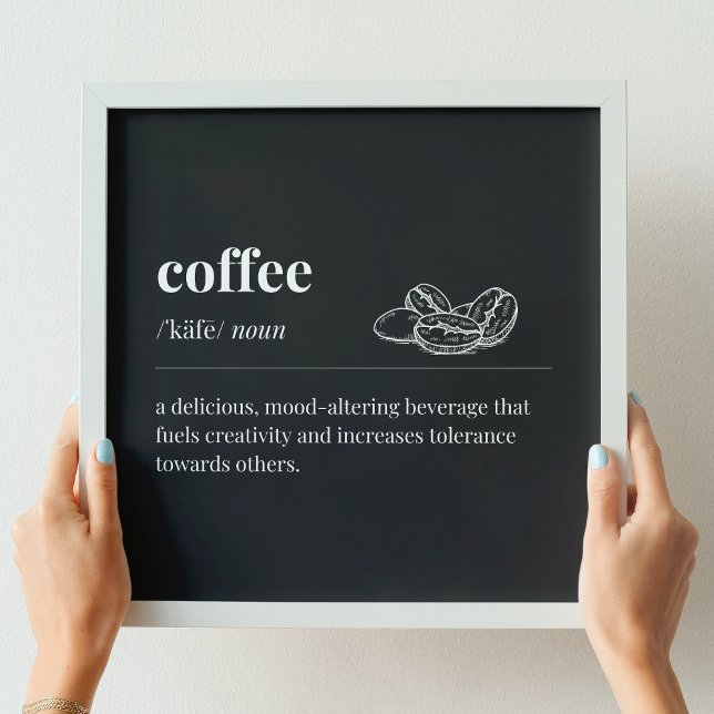 Poster Definição de café como bebida que altera o humor ( (Criador carregado)