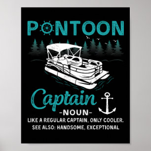 Poster Definição de Capitão de Pontão Engraçado Barco Pon