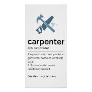 Pôster Definição de Carpinteiro com Ferramentas