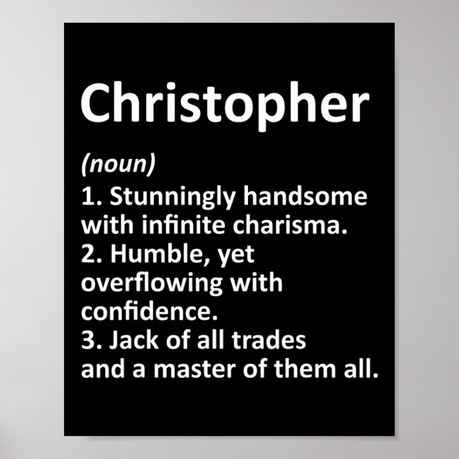 Poster Definição de Christopher Nome Personalizado Engraç (Frente)