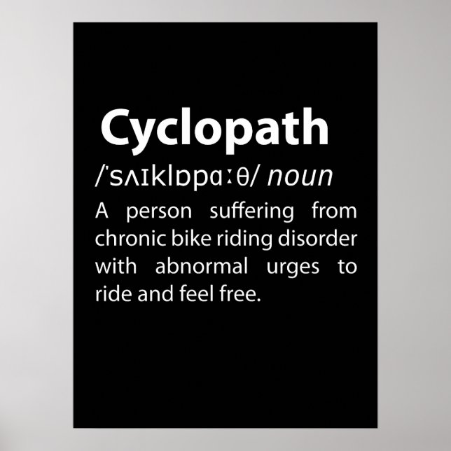 Poster Definição de Dicionário Cyclopath Funny (Frente)