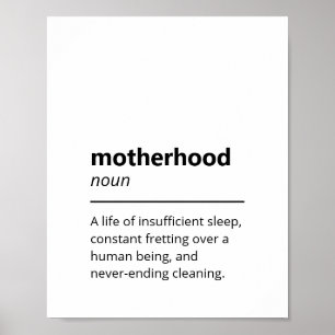 Poster Definição de Dicionário de Motherhood Engraçad