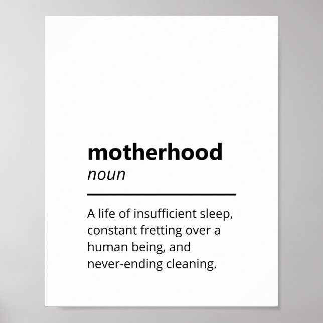 Poster Definição de Dicionário de Motherhood Engraçada (Frente)