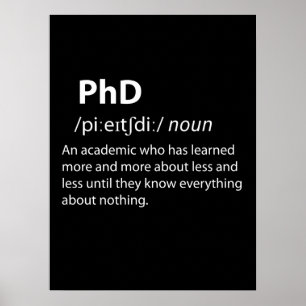 Poster Definição de Dicionário Engraçado PhD