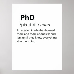 Poster Definição de Dicionário Engraçado PhD