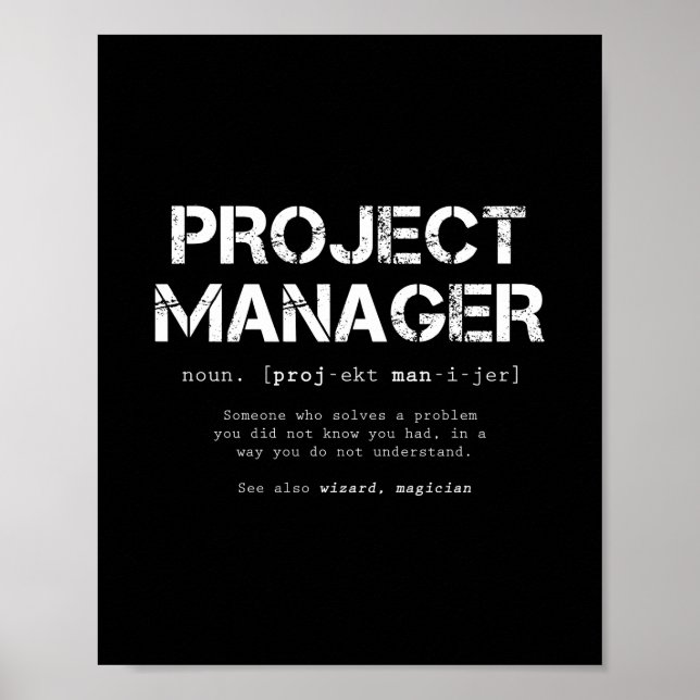 Poster Definição de Dicionário Funny Project Manager (Frente)