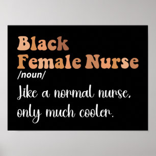 Poster Definição de Enfermeira Negra Feminina Engraçada A