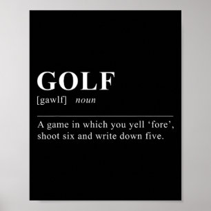 Poster Definição de Golf Engraçado