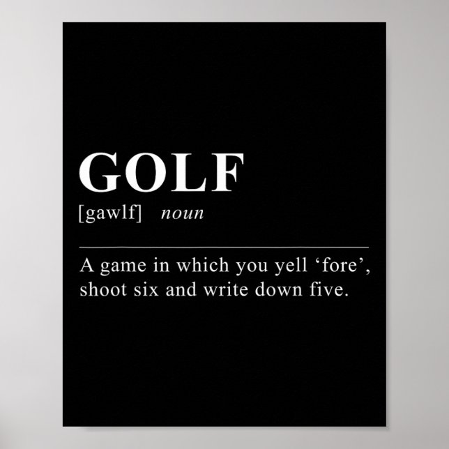 Poster Definição de Golf Engraçado (Frente)