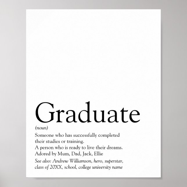Poster Definição de Graduado Personalizada Moderna (Frente)
