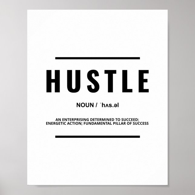 Poster Definição de Hustle | Citação Motivacional (Frente)