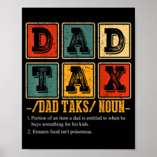 Poster Definição de Imposto de Pai Divertido Retro Papai