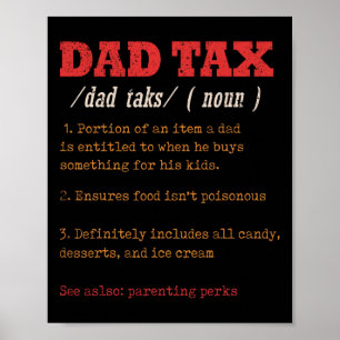 Poster Definição de Imposto de pai Men Funny Dia de os pa
