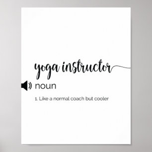 Poster Definição de Instrutor Yoga Engraçado