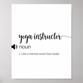 Poster Definição de Instrutor Yoga Engraçado