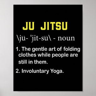 Poster Definição de Jiu-Jitsu Arte Suave Roupas Dobrando