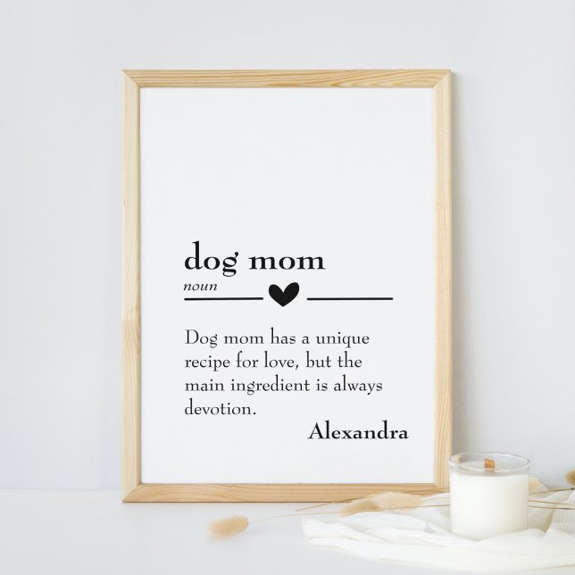 Poster Definição de Mãe de Cachorro Personalizado (Personalized Dog Mom Definition Poster)