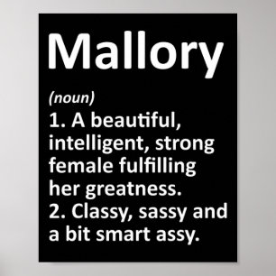 Poster Definição de Mallory Nome Personalizado Natal Dive