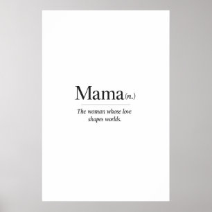 Poster Definição de Mamãe Dia das Mães Minimalista