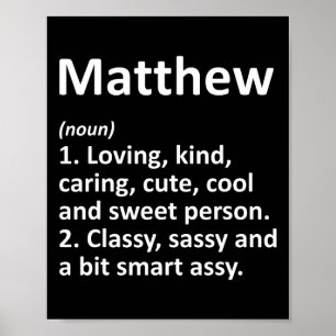 Poster Definição de Matthew Nome Personalizado Presente d