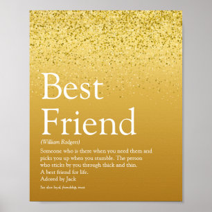 Poster Definição de Melhor Amigo Pure Gold Glitter Glam