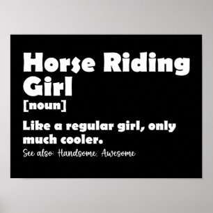Poster Definição de menina de equitação Piada Menina eque