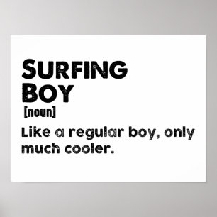 Poster Definição de Menino Surfista Engraçado Esporte de 