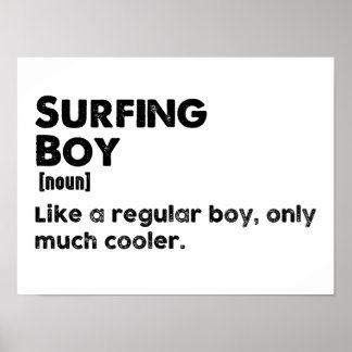 Poster Definição de Menino Surfista Engraçado Esporte de