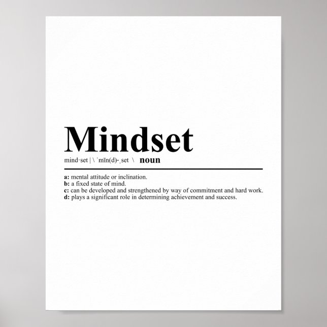 Poster Definição de Mindset | Citação Motivacional (Frente)