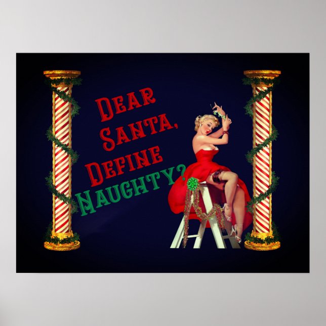 Poster Definição de Natal para Menina Vintage (Frente)