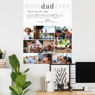 Poster Definição de Pai 8 Fotos Personalizadas
