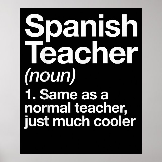 Poster Definição de Professor de Espanhol Divertida Escol (Frente)