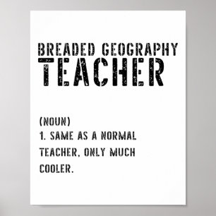 Poster Definição de Professor de Geografia Empanado Prime