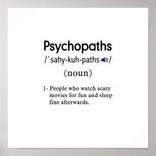 Poster definição de psicopatas engraçados
