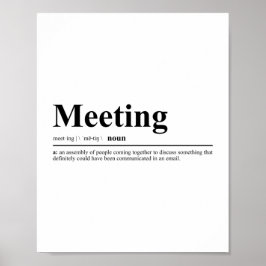 Poster Definição de Reunião | Citação Engraçada