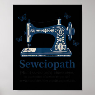 Poster Definição de Sewciopath Costura Engraçada Costurar