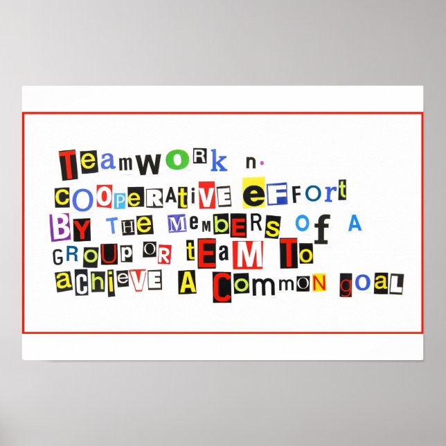 Pôster Definição de Trabalho em equipe (Frente)